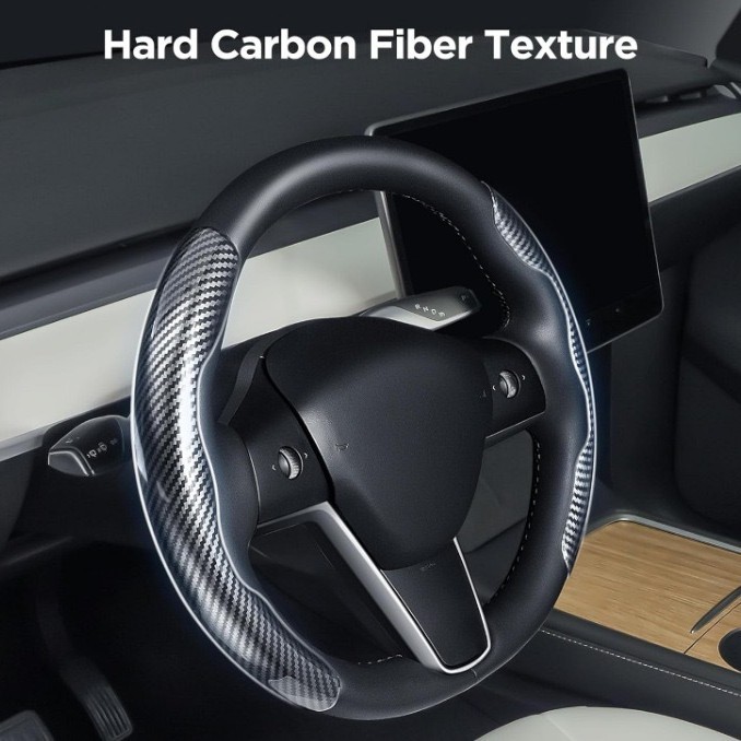 Car Steering Wheel Cover Carbon Fiber Pattern Steering Wheel Grip Cover